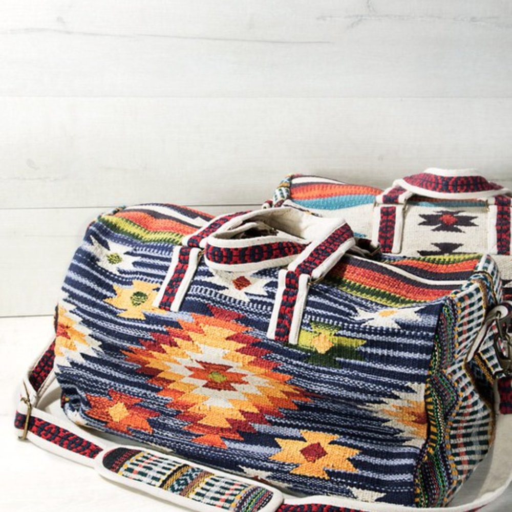 New Aztec Navajo Western Weekender Tote Bag Duffle - Picture 5 of 8